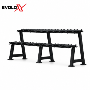 Rack de dos niveles para mancuernas